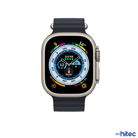 ScHitec 42-49mm Yeni Nesil Apple Uyumlu Akıllı Saat Kordonu Silikon Lacivert