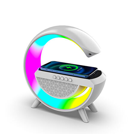 ScHitec G Bluetooth Hoparlörlü Kablosuz Şarj Özellikli Masa ve Gece Lambası