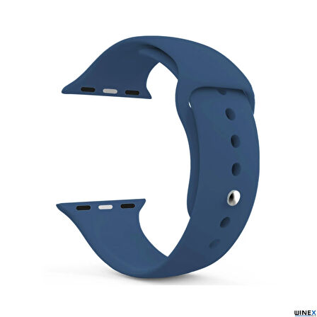 Winex 42-49mm Yeni Nesil Apple Uyumlu Akıllı Saat Kordonu Silikon Lacivert