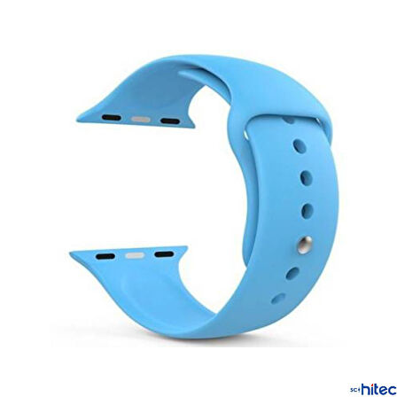 ScHitec 42-49mm Yeni Nesil Apple Uyumlu Akıllı Saat Kordonu Silikon Mavi