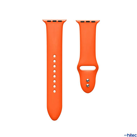 ScHitec 42-49mm Yeni Nesil Apple Uyumlu Akıllı Saat Kordonu Silikon Turuncu