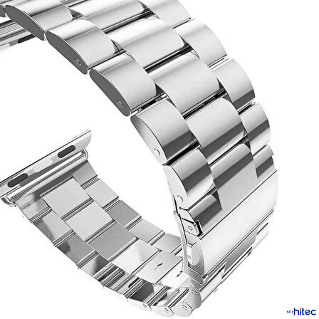 ScHitec 42-49mm Yeni Nesil Apple Uyumlu Akıllı Saat Kordonu Metal Gri