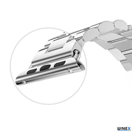 Winex 42-49mm Yeni Nesil Apple Uyumlu Akıllı Saat Kordonu Metal Gri