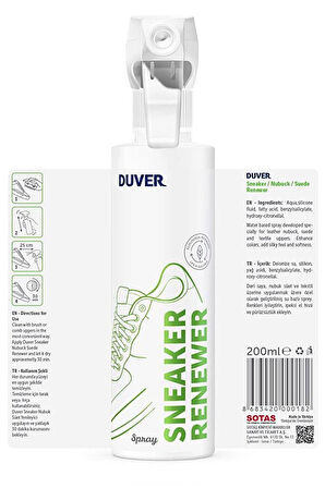 Duver 200 ml Süet ve Nubuk Ayakkabı Yenileyici Sprey Ve Nubuk Fırça