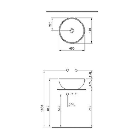 Bocchi Venezia 45 cm Çanak Lavabo Mat Kahve