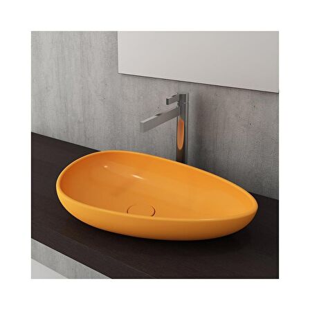Bocchi Etna 58 cm Çanak Lavabo Parlak Mandalina Sarısı