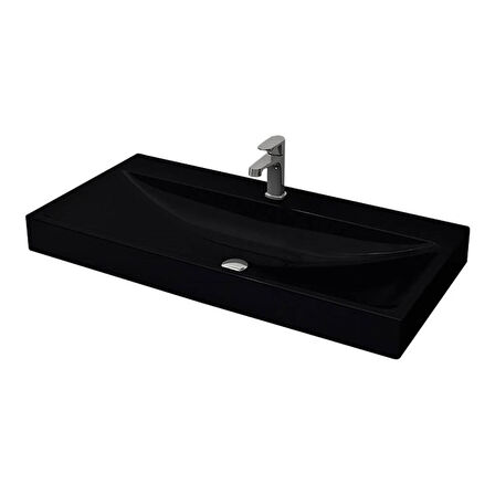 Bocchi Scala Arch Tezgah Üstü Lavabo 100 Cm Parlak Siyah 1079-005-0126