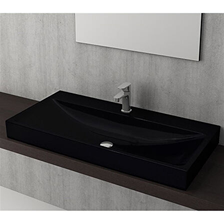 Bocchi Scala Arch Tezgah Üstü Lavabo 100 Cm Parlak Siyah 1079-005-0126