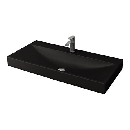 Bocchi Scala Arch Tezgah Üstü Lavabo, 100 Cm, Mat Siyah 1079-004-0126