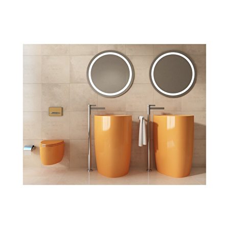 Bocchi Etna 58 cm Monoblok Lavabo Parlak Mandalina Sarısı