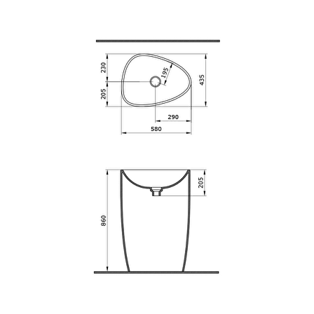 Bocchi Etna 58 cm Monoblok Lavabo Parlak Mandalina Sarısı