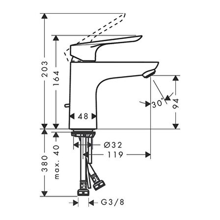 HansGrohe Logis E Krom Banyo Seti 3 Parça