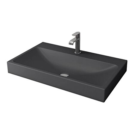 Bocchi Scala Tezgah Üstü Lavabo 80 cm Mat Antrasit 1078-020-0126