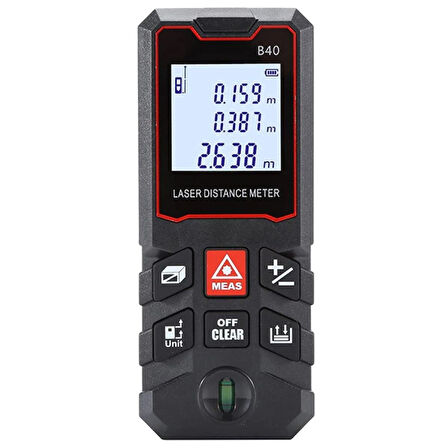 Texta B40 Temel Seviye Lazer Mesafe Ölçer Lazermetre Hobi ve Hafif İşler İçin