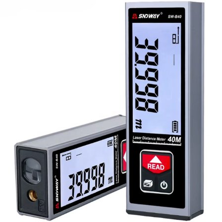 SNDWAY SW-B40 Geniş Yatay Göstergeli Metal Lazermetre | 40 Metre | Şarj Edilebilir