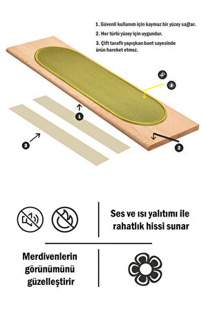 Kapsüle Bukle Halıdan Basamak Ve Merdiven Paspası 10'lu - Bej Sahara Sarı