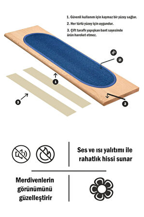 Kapsüle Bukle Halıdan Ekonomik Basamak Ve Merdiven Paspası 16'lı - Lacivert
