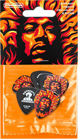Jim Dunlop JHP14HV Hendrix Gitar Penası Voodoo Fire 6'lı Paket 
