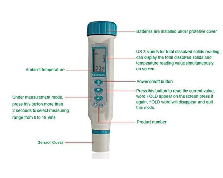 AZ 8361 TDS / Sıcaklık / İletkenlik EC Ölçüm Cihazı