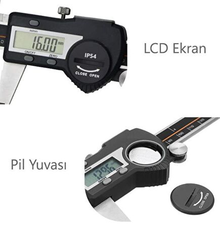 Loyka B5110-150 Bilgi Çıkışlı Dijital Kumpas 0-150 mm (IP54 Korumalı)