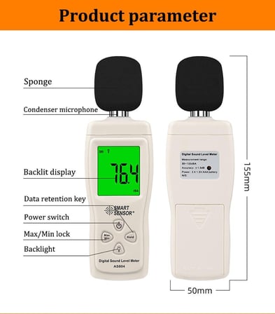 Smart Sensor AS 804 Dijital Ses ve Gürültü Ölçer