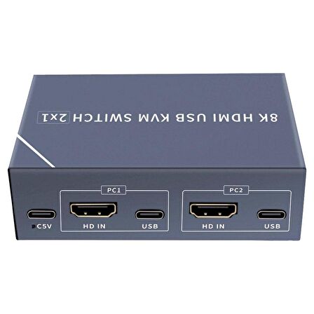 POWERMASTER PM-11777 8K HDMI USB KVM SWITCH 2X1