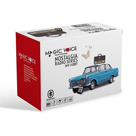 MAGICVOICE MV-110BT USB/SD/FM/BLUETOOTH DESTEKLİ NOSTALJİK RADYO