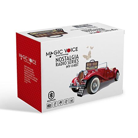 MAGICVOICE MV-114BT USB/SD/FM/BLUETOOTH DESTEKLİ NOSTALJİK RADYO