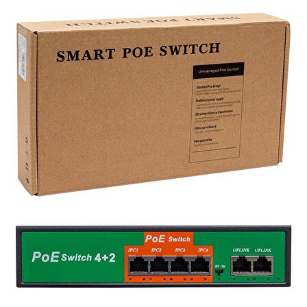 POWERMASTER 72W 10/100 MBPS 4+2 PORT POE ETHERNET SWITCH