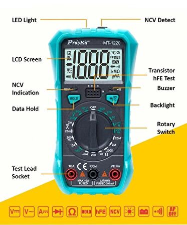 Proskit MT-1220 Dijital Multimetre