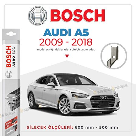 Audi A5 Muz Silecek Takımı (2009-2017) Bosch Aeroeco