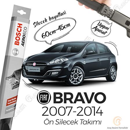 Fiat Bravo Muz Silecek Takımı (2007-2014) Bosch Aeroeco