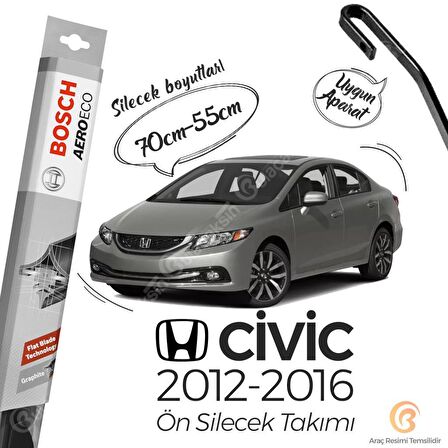 Honda Civic FB7 Muz Silecek Takımı (2012-2016) Bosch Aeroeco