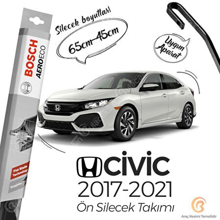 Honda Civic FC5 Muz Silecek Takımı (2017-2021) Bosch Aeroeco