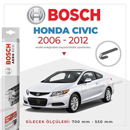 Honda Civic HB Muz Silecek Takımı (2006-2011) Bosch Aeroeco