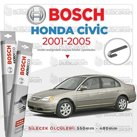 Honda Civic Sedan Muz Silecek Takımı (2001-2005) Bosch Aeroeco