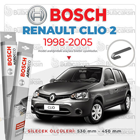 Renault Clio 2 Muz Silecek Takımı (1998-2005) Bosch Aeroeco