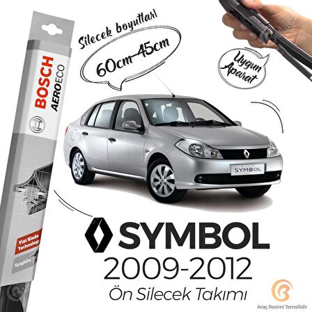 Renault Symbol Muz Silecek Takımı (2009-2012) Bosch Aeroeco