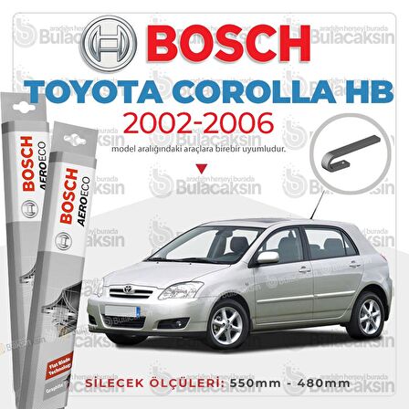 Toyota Corolla HB Muz Silecek Takımı (2002-2006) Bosch Aeroeco
