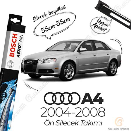 Audi A4 Muz Silecek Takımı (2004-2008) Bosch Aerotwin A933S