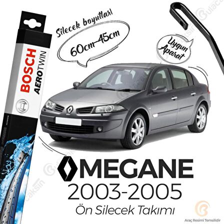 Renault Megane 2 Muz Silecek Takımı (2003-2005) Bosch Aerotwin