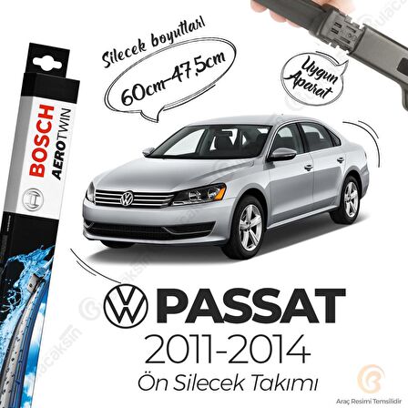 Volkswagen Passat B7 Muz Silecek Takımı (2011-2014) Bosch Aerotwin