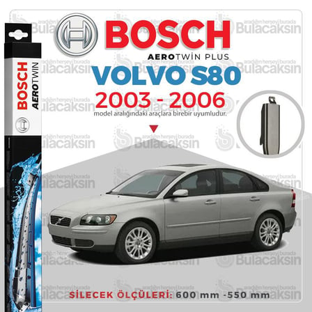 Volvo S80 Muz Silecek Takımı (2003-2006) Bosch Aerotwin