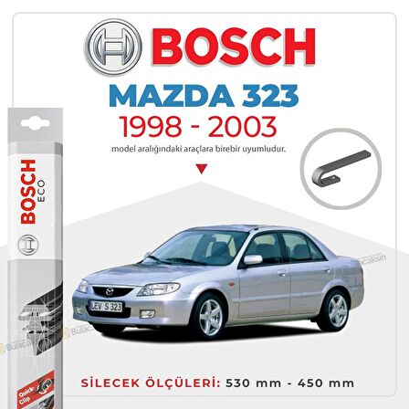 Bosch ECO Mazda 323 1998 - 2003 Silecek Takımı