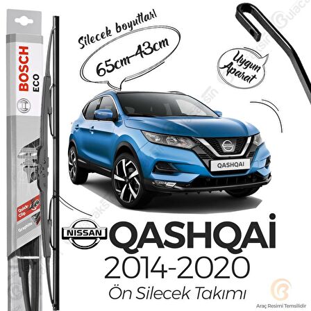 Bosch ECO Nissan Qashqai 2014 - 2020 Ön Silecek Takımı