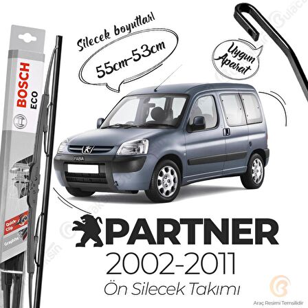 Bosch ECO Peugeot Partner 2002 - 2009 Ön Silecek Takımı