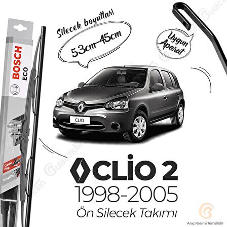 Renault Clio 2 Ön Silecek Takımı (1998-2005) Bosch ECO