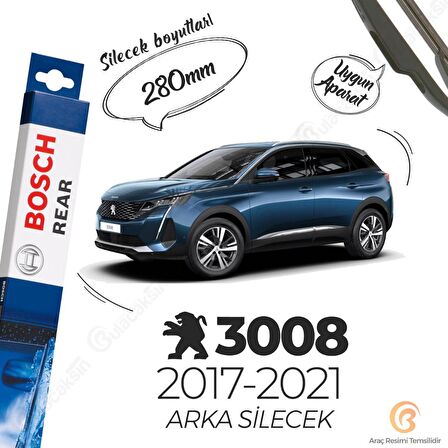 Peugeot 3008 Arka Silecek (2017 - 2021) Bosch Rear H283