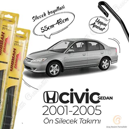 Honda Civic Sedan Silecek Takımı (2001-2005) İnwells Hibrit