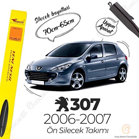 Peugeot 307 Muz Silecek Takımı (2006-2007) İnwells